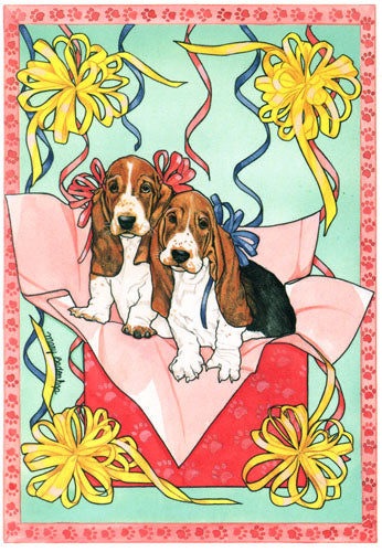 Basset Hound Birthday Card 5 x 7 with Envelope - Pipsqueakproductions