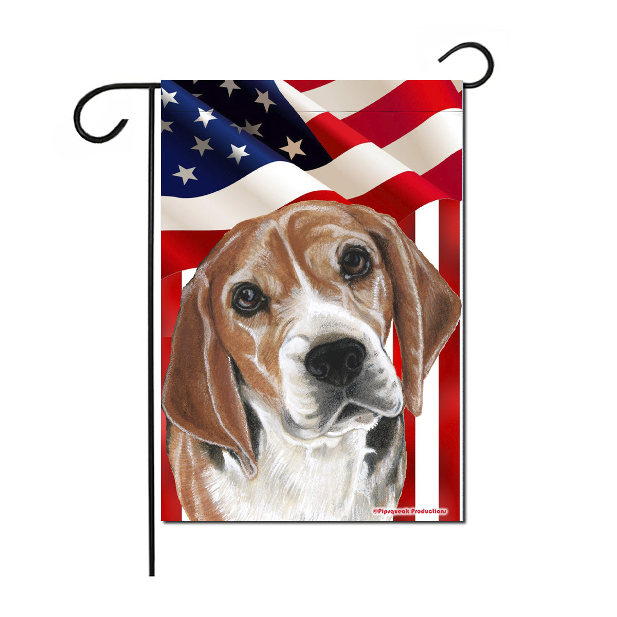 Beagle Patriotic Garden Flag Double Sided 12” x 18”