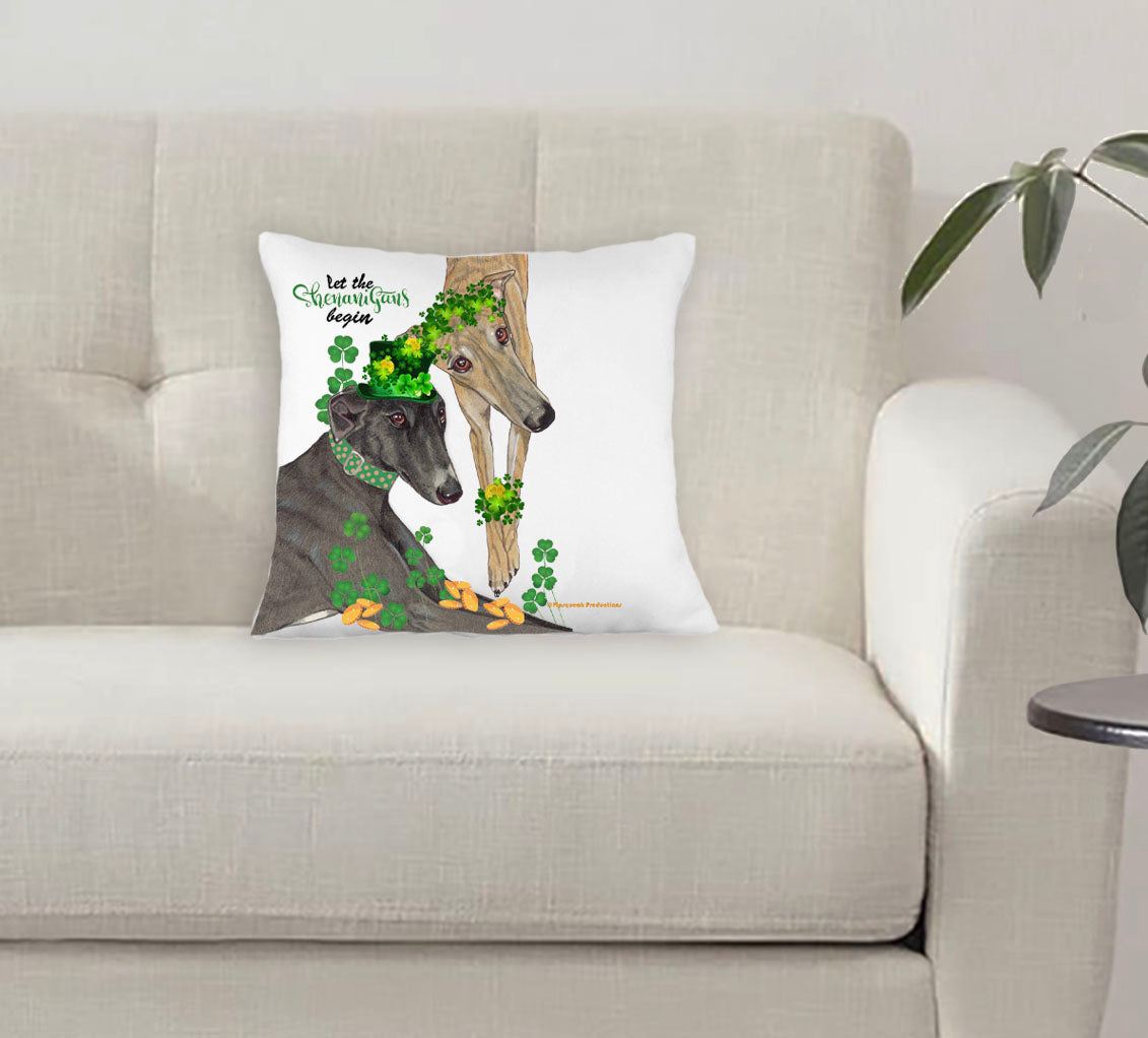 Greyhounds Saint Patrick’s Day Throw Pillow