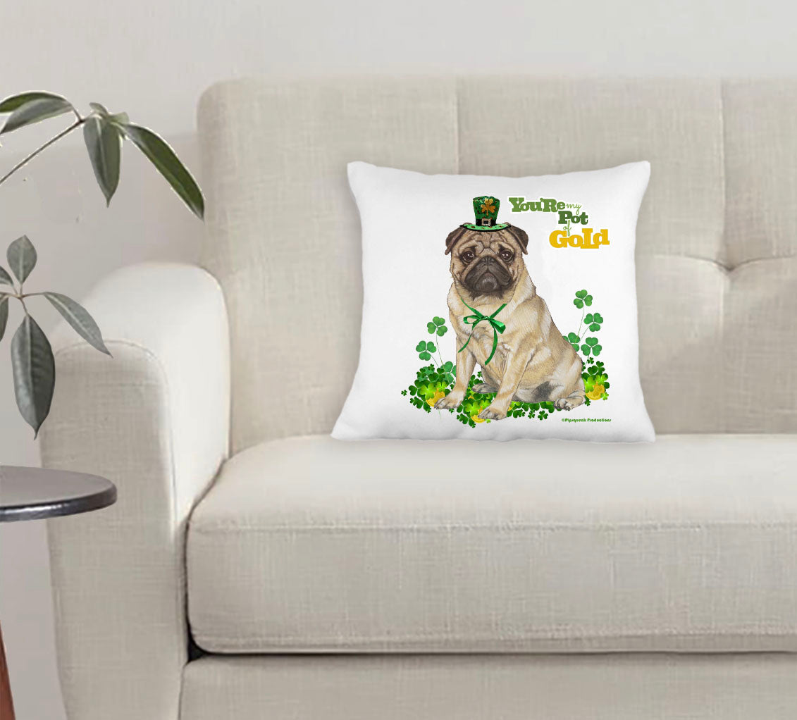 Pug Saint Patrick’s Day Throw Pillow