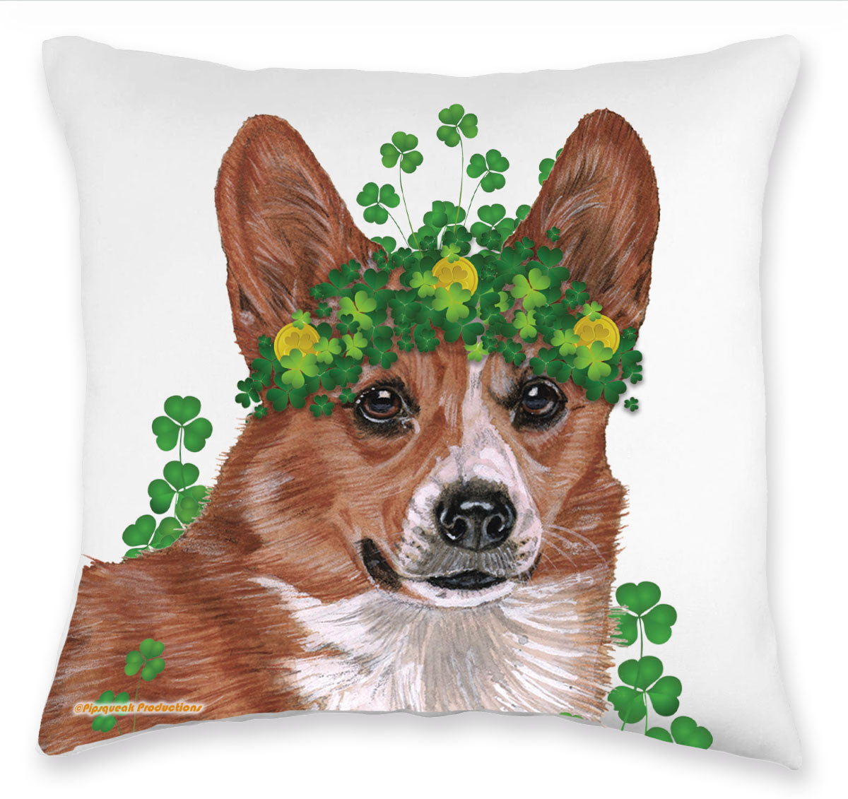 Corgi Pembroke Welsh Saint Patrick’s Day Throw Pillow
