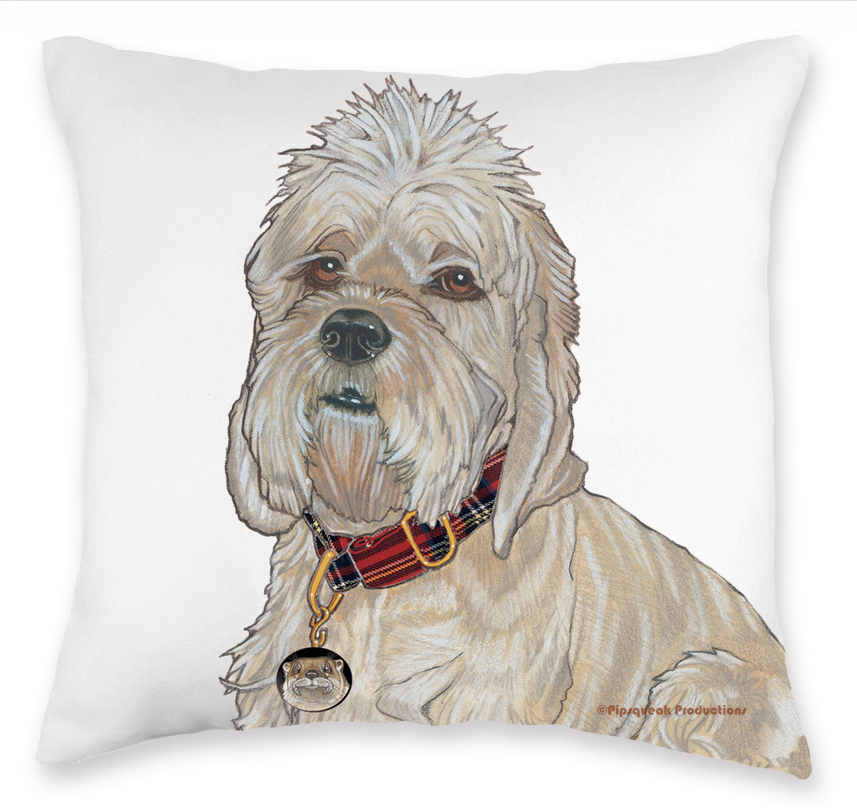 Dandie Dinmont Throw Decorative Accent Pillow, Cute Dandie Home Decor Gift