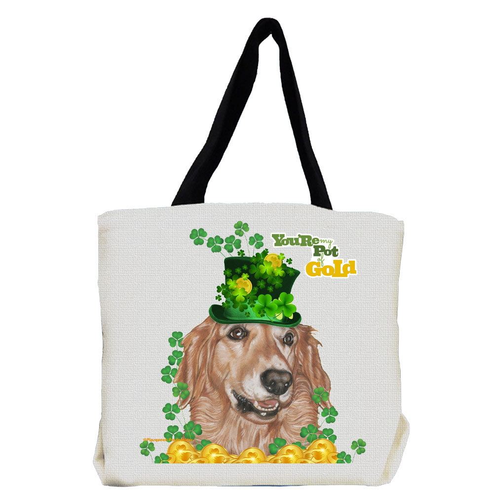 Golden Retriever Saint Patrick’s Tote Bag