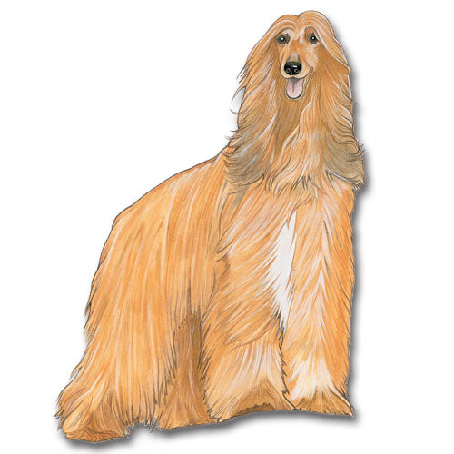 Afghan Hound Magnet Wooden - Pipsqueakproductions