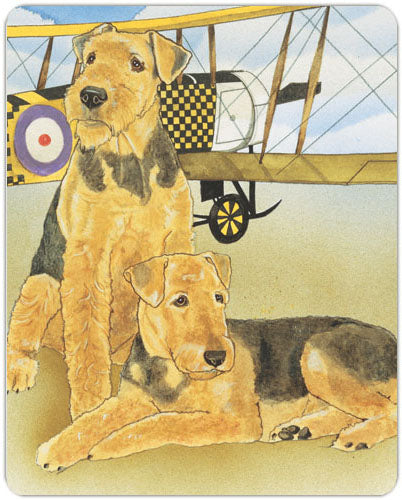 Airedale Terrier Cutting Board Tempered Glass, Pet Placemat, 11.5" x 15.5" - Pipsqueakproductions