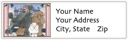 Poodle Address Labels - Pipsqueakproductions