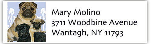 Pug Address Labels - Pipsqueakproductions