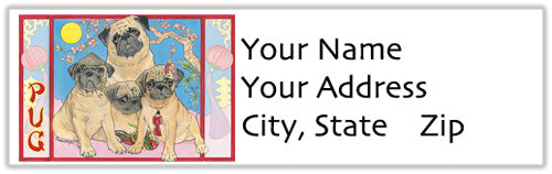Pug Address Labels - Pipsqueakproductions