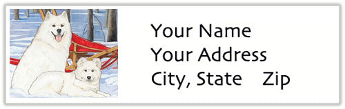 Samoyed Address Labels - Pipsqueakproductions