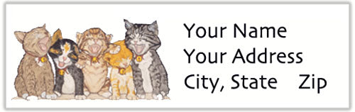 Cat Kitty Quintette Address Labels - Pipsqueakproductions