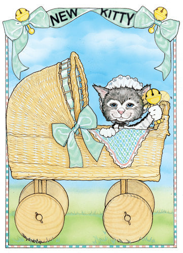 Kitty Congratulation Card 5 x 7 with envelope - Pipsqueakproductions