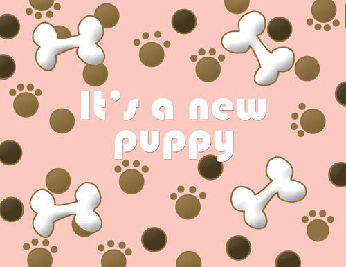 Puppy Announcement Cards Set of 10 cards & 10 envelopes - Pipsqueakproductions