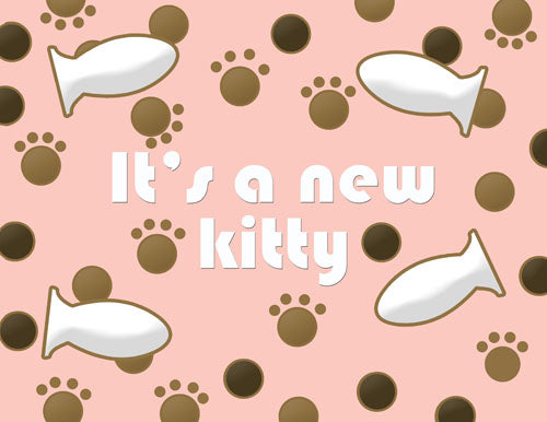 Kitty Announcement Cards Set of 10 cards & 10 envelopes - Pipsqueakproductions