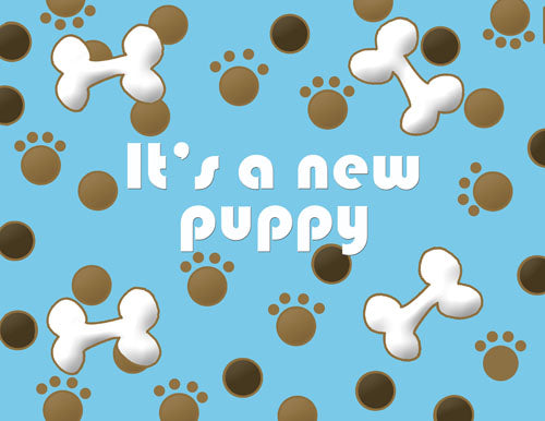 Puppy Announcement Cards Set of 10 cards & 10 envelopes - Pipsqueakproductions