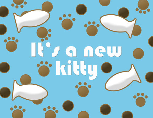 Kitty Announcement Cards Set of 10 cards & 10 envelopes - Pipsqueakproductions