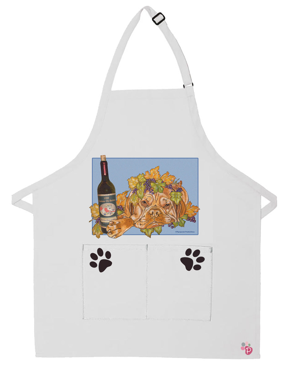Dogue De Bordeaux Apron Two Pocket Bib Apron with Adj Neck - Pipsqueakproductions