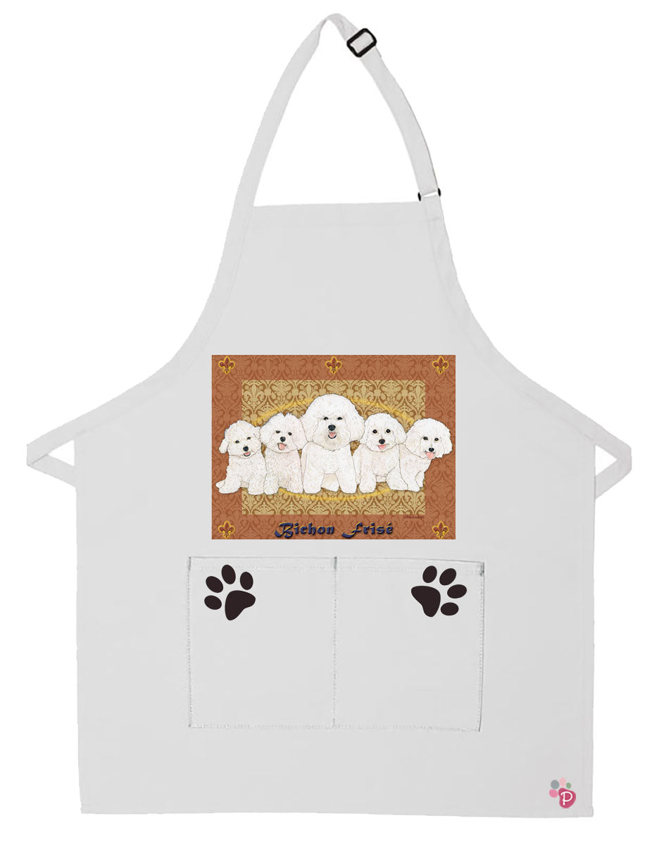 Bichon Frise Dog Apron Two Pocket Bib Apron with Adj Neck - Pipsqueakproductions