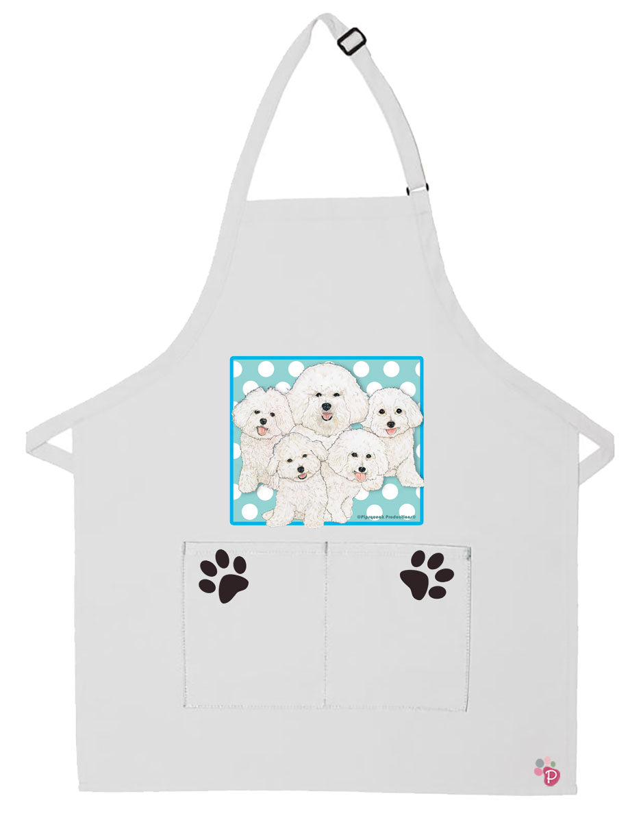 Bichon Frise Dog Apron Two Pocket Bib Apron with Adj Neck - Pipsqueakproductions