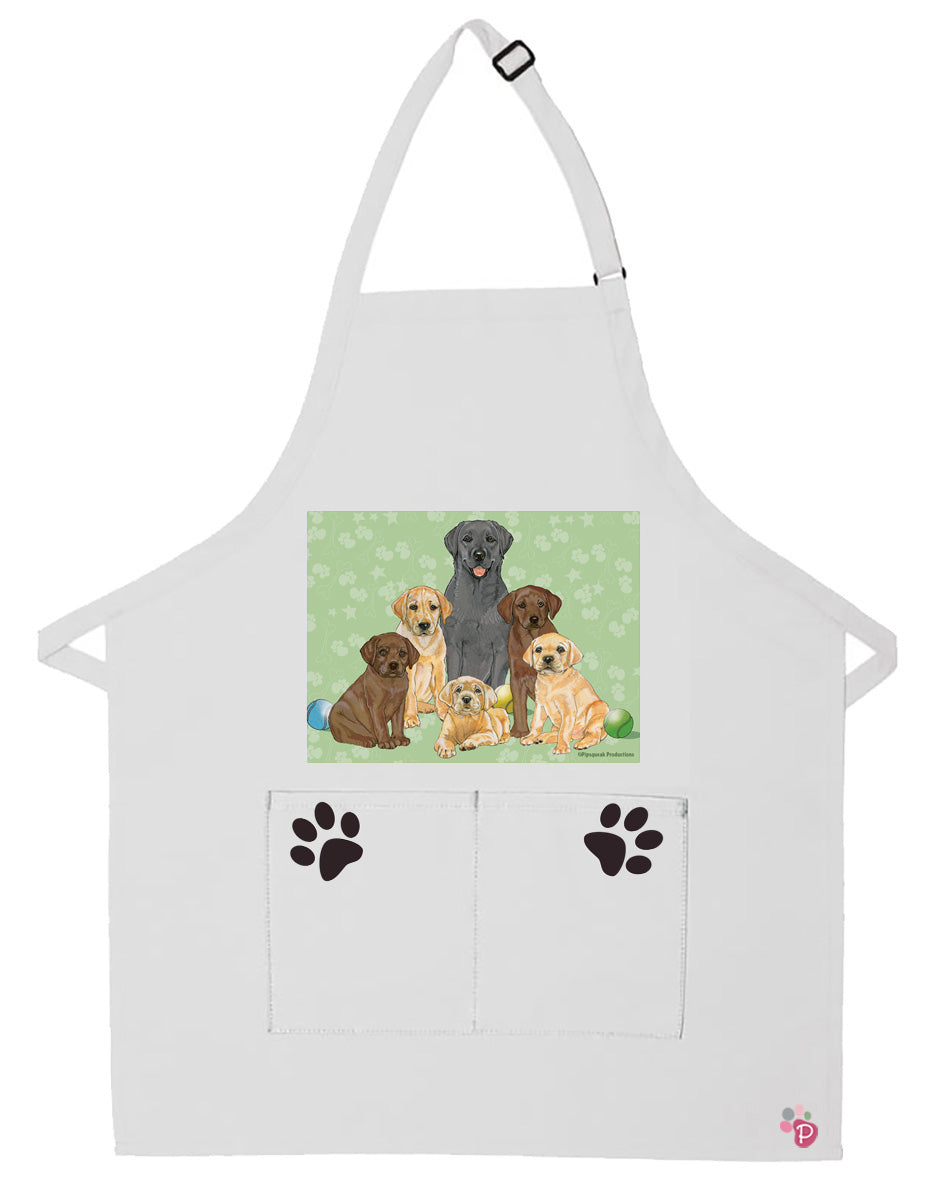 Labrador Retriever Labs Dog Apron Two Pocket Bib Apron with Adj Neck - Pipsqueakproductions