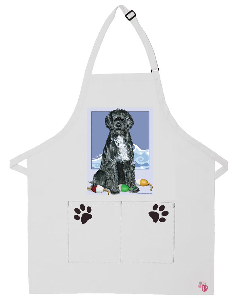 Portuguese Water Dog Portie Dog Apron Two Pocket Bib Apron with Adj Neck - Pipsqueakproductions