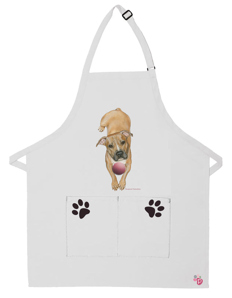 Pit Bull Dog Apron Two Pocket Bib Apron with Adj Neck - Pipsqueakproductions