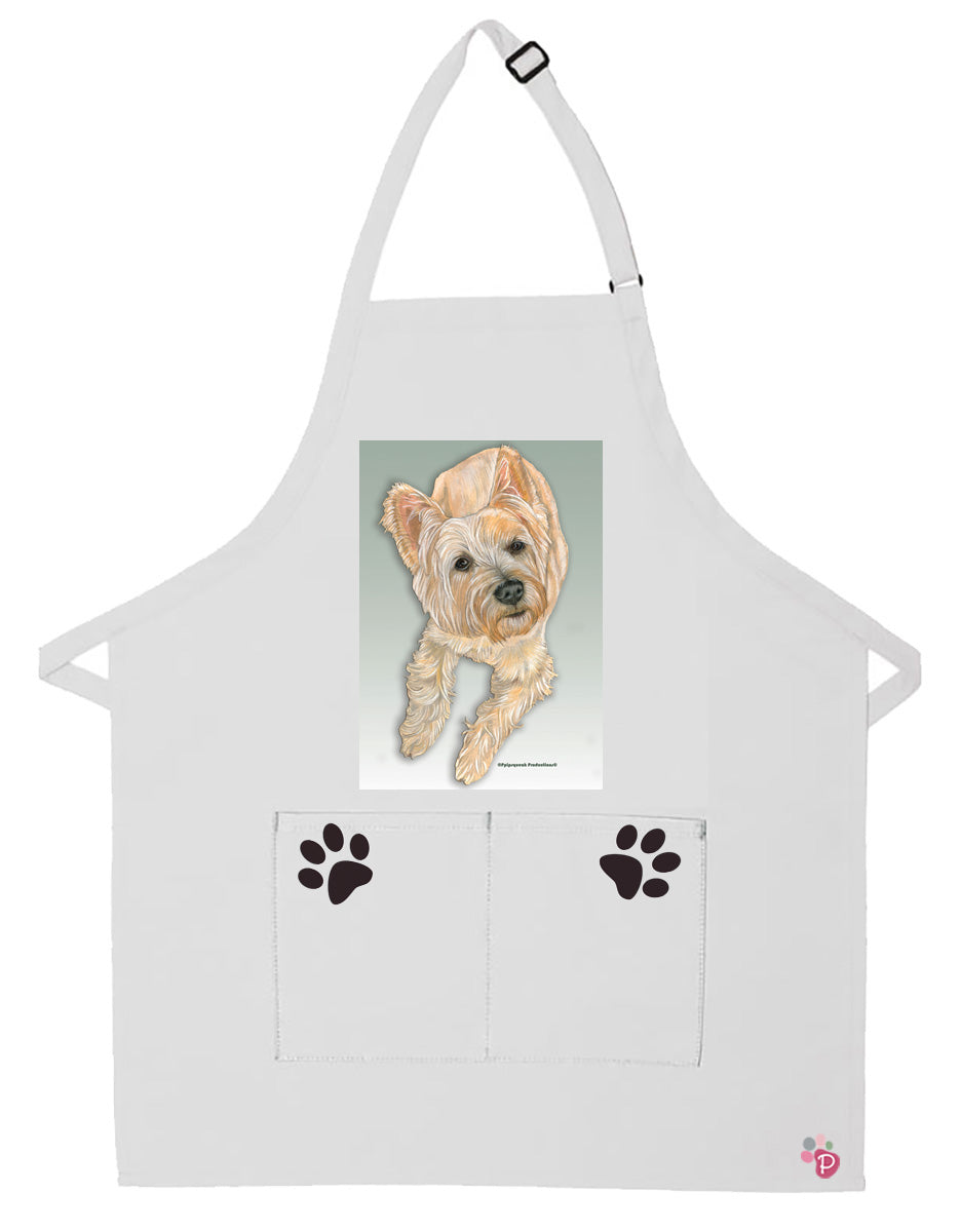 Cairn Terrier Dog Apron Two Pocket Bib Apron with Adj Neck - Pipsqueakproductions