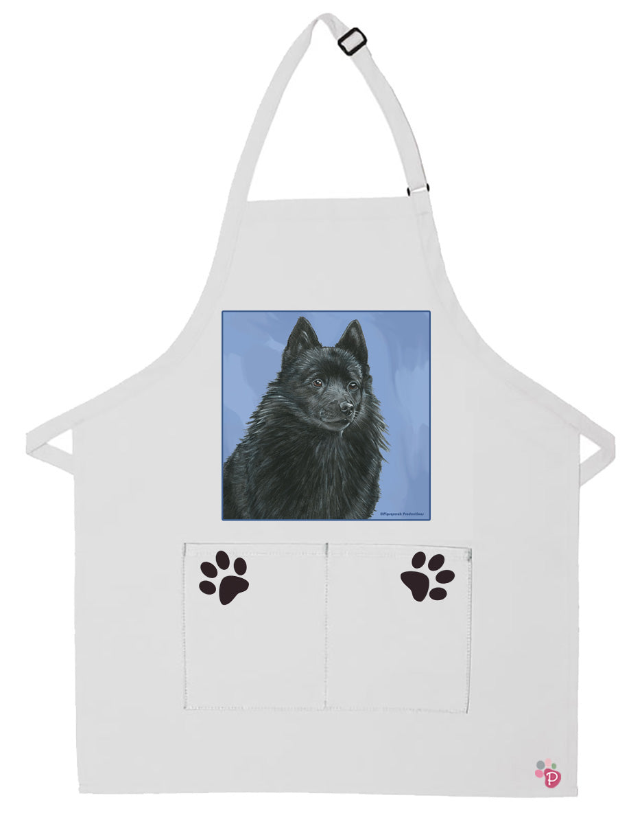 Schipperke Dog Apron Two Pocket Bib Apron with Adj Neck - Pipsqueakproductions