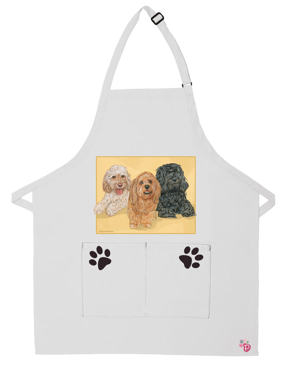 Cockapoo Dog Apron Two Pocket Bib Apron with Adj Neck - Pipsqueakproductions