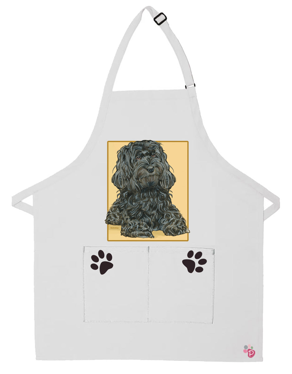 Cockapoo Dog Apron Two Pocket Bib Apron with Adj Neck - Pipsqueakproductions