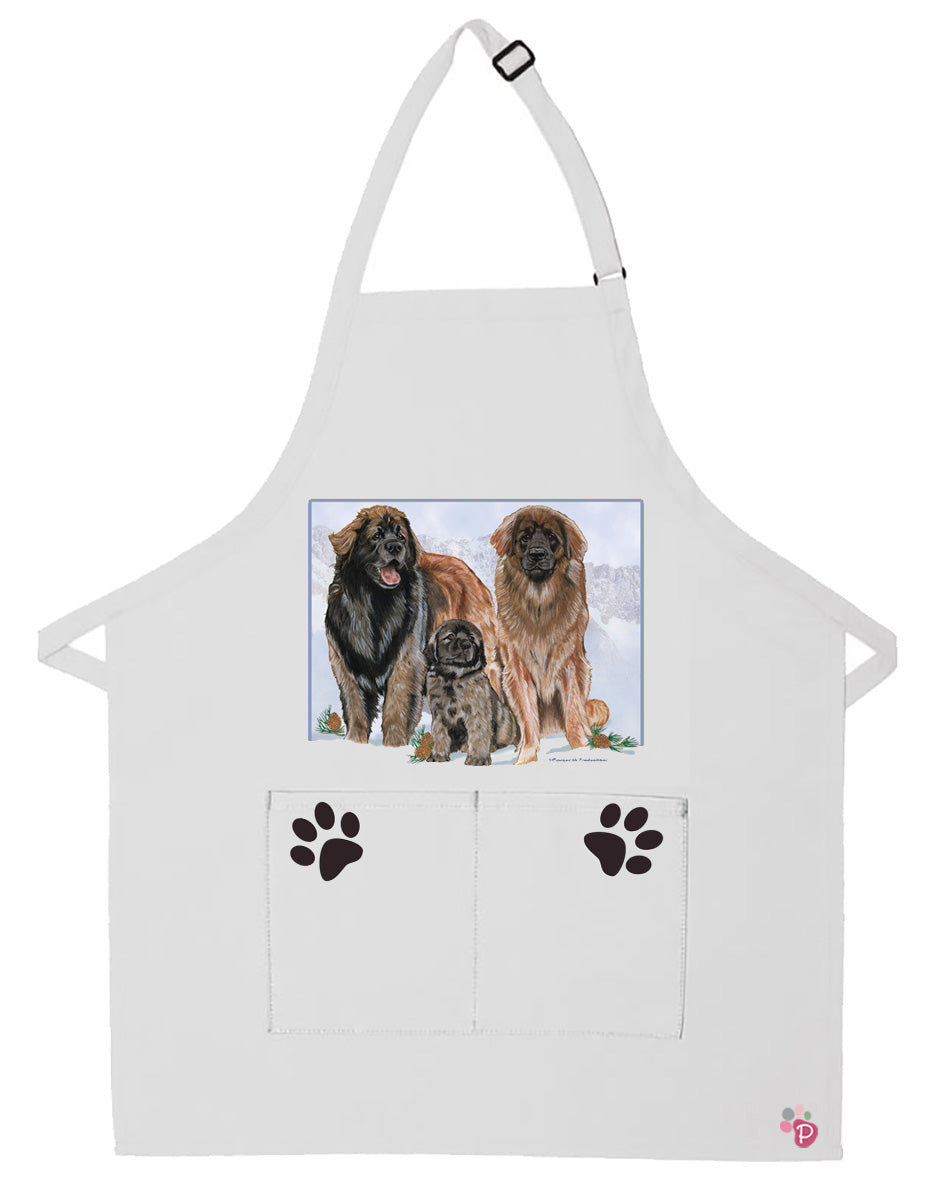 Leonberger Dog Apron Two Pocket Bib Apron with Adj Neck - Pipsqueakproductions