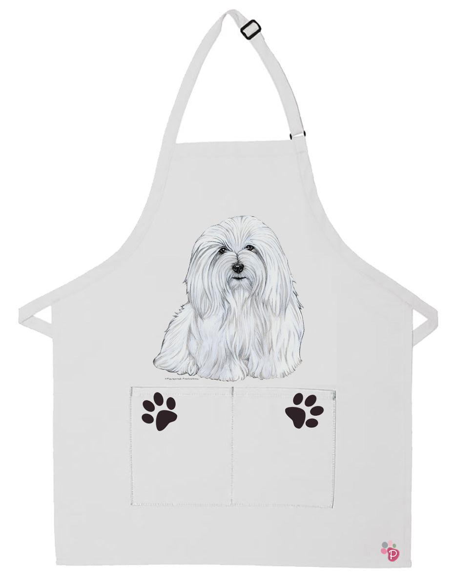 Coton de Tulear Dog Apron Two Pocket Bib Apron with Adj Neck - Pipsqueakproductions