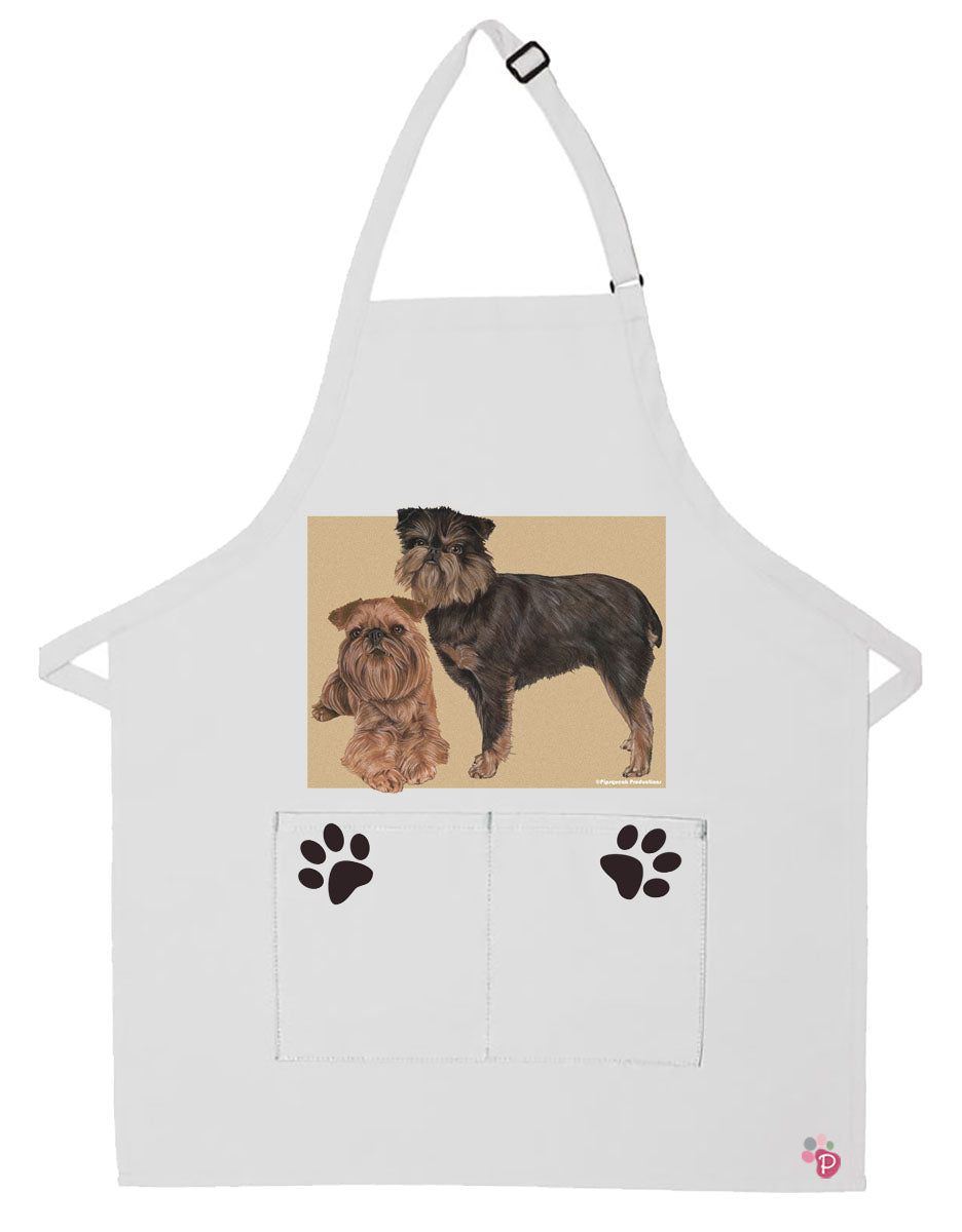 Brussels Griffon Dog Apron Two Pocket Bib Apron with Adj Neck - Pipsqueakproductions