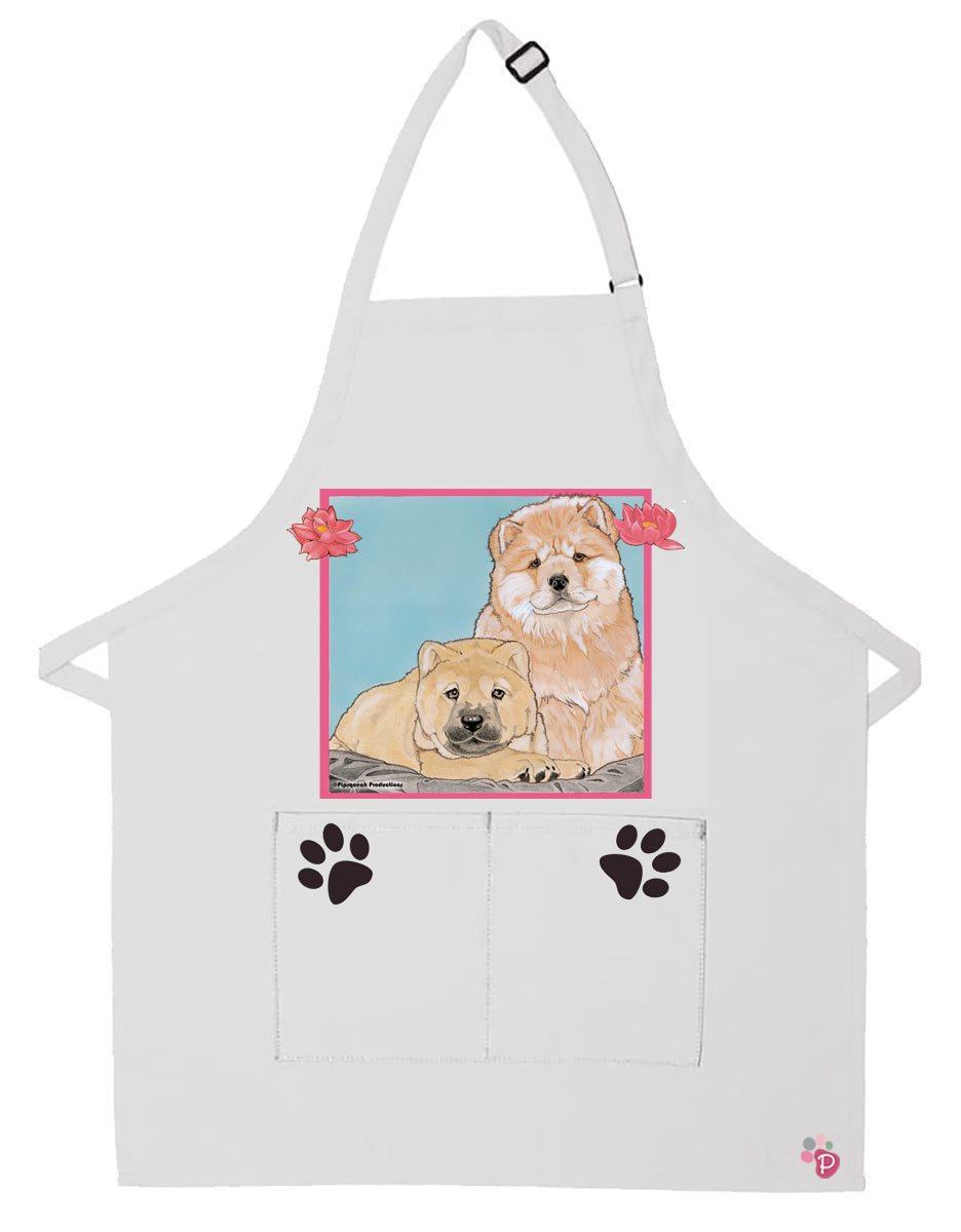 Chow Dog Apron Two Pocket Bib Apron with Adj Neck - Pipsqueakproductions