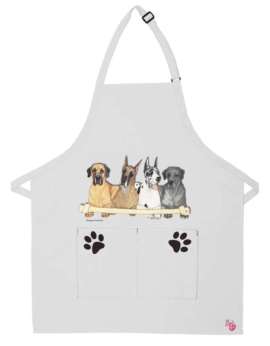 Great Dane Dog Apron Two Pocket Bib Apron with Adj Neck - Pipsqueakproductions