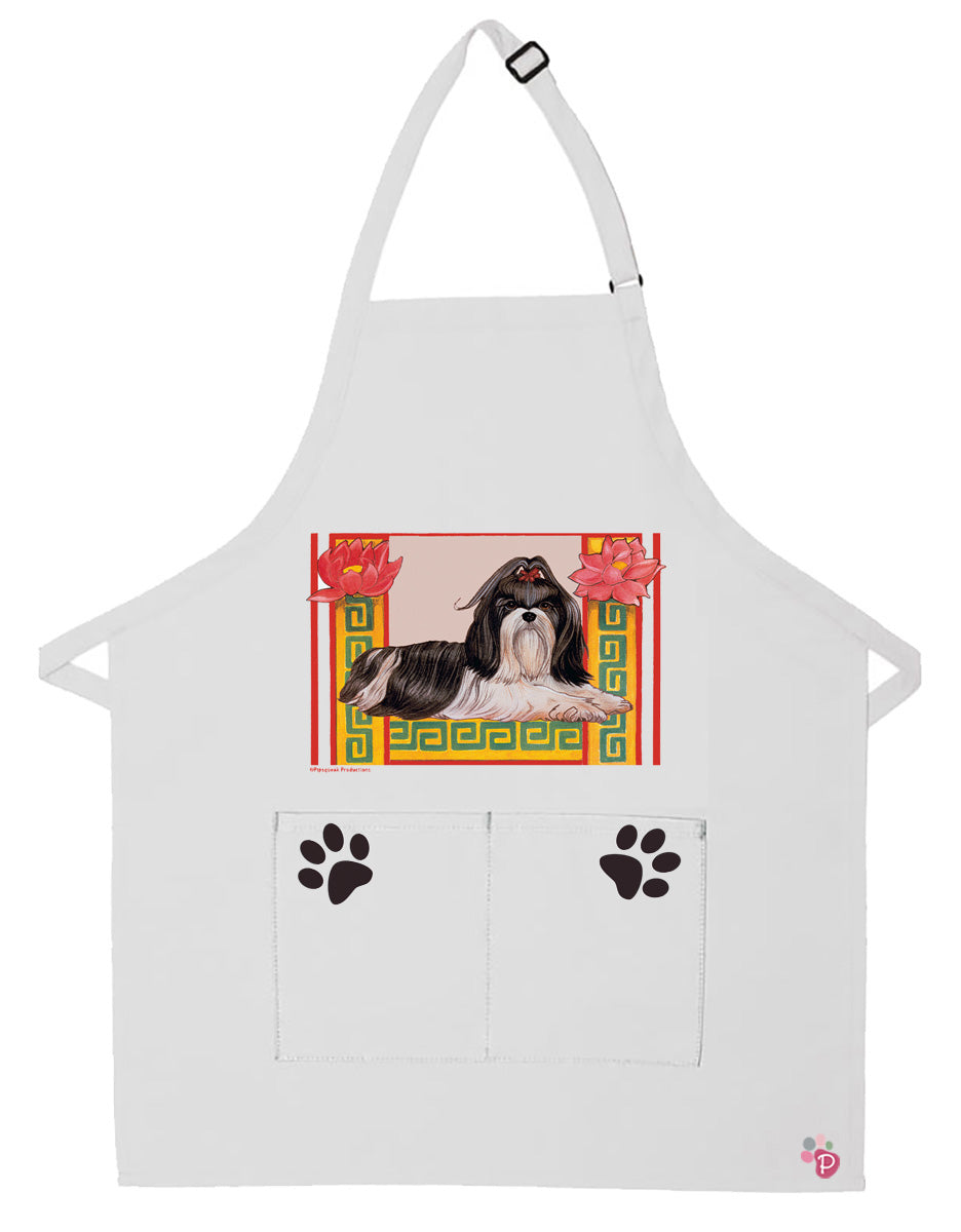 Shih Tzu Dog Apron Two Pocket Bib Apron with Adj Neck - Pipsqueakproductions