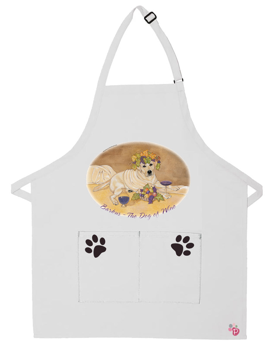 Labrador Retriever Yellow Lab Autumn Apron Two Pocket Bib Apron with Adj Neck - Pipsqueakproductions