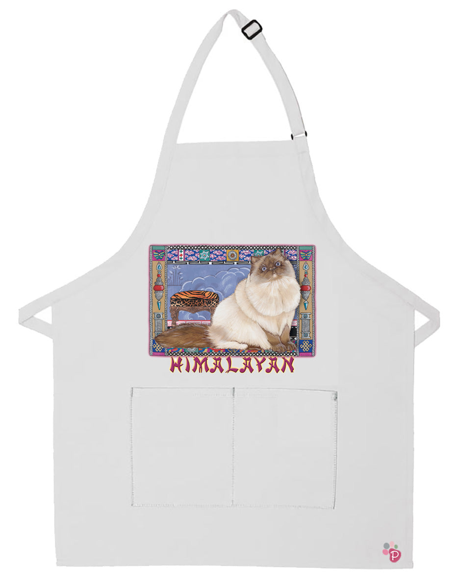 Cat Himalayan Cat Apron Two Pocket Bib Apron with Adj Neck - Pipsqueakproductions
