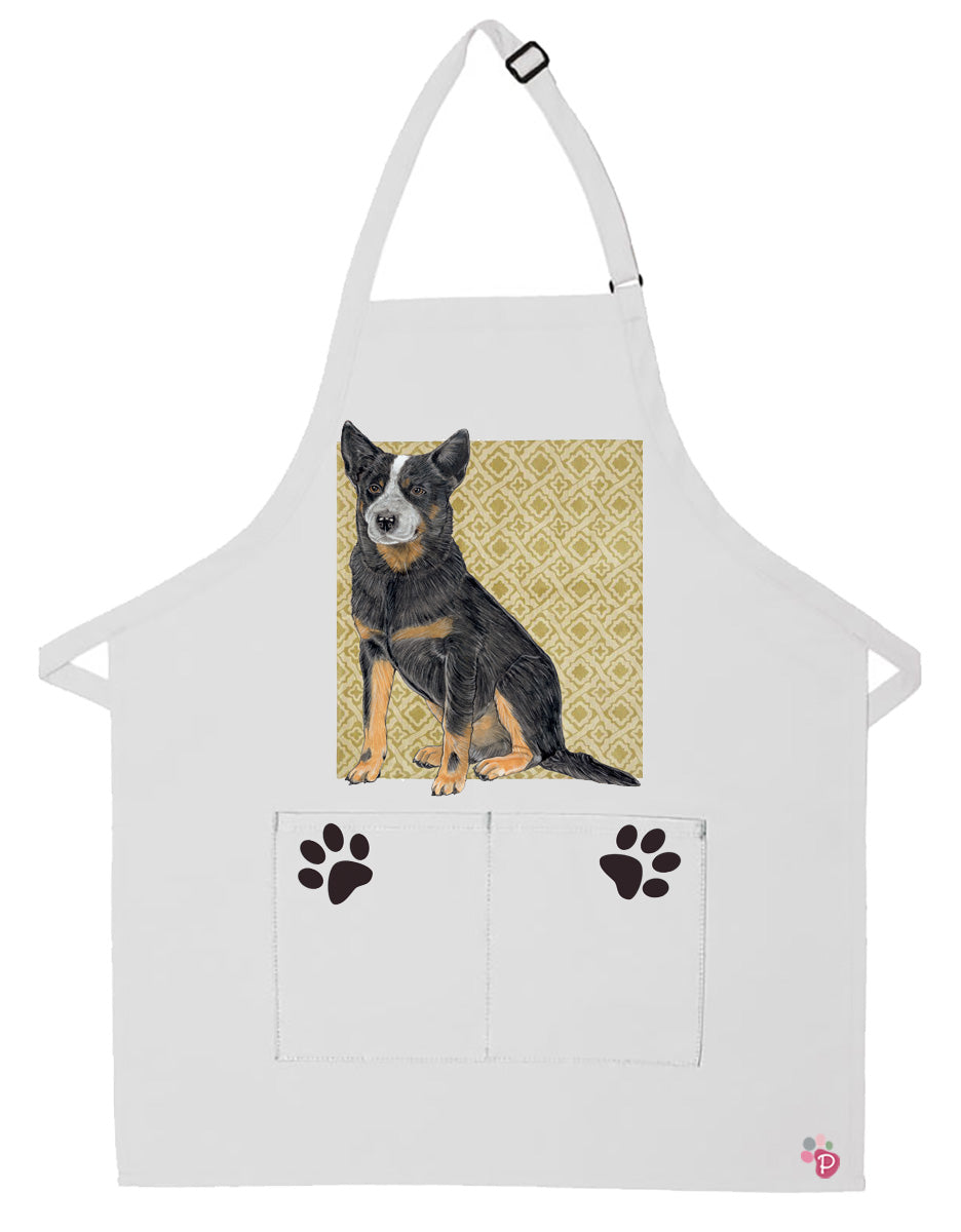 Australian Cattle Dog Apron Two Pocket Bib Apron with Adj Neck - Pipsqueakproductions