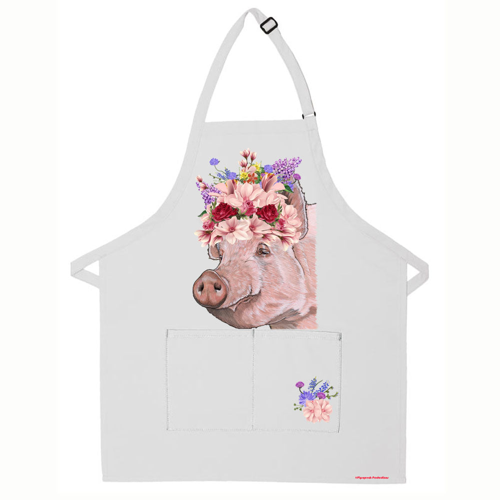 Pig Lovers Farm Apron Two Pocket Bib Apron with Adj Neck - Pipsqueakproductions