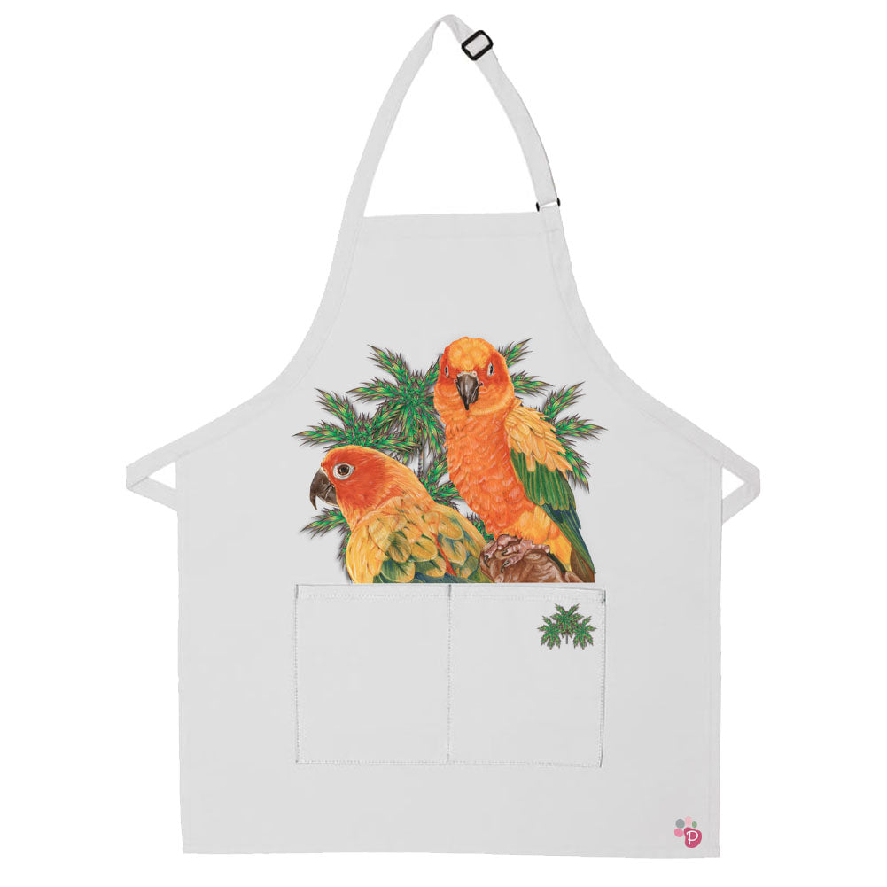Sun Conure Parrot Apron Two Pocket Bib Apron with Adj Neck - Pipsqueakproductions