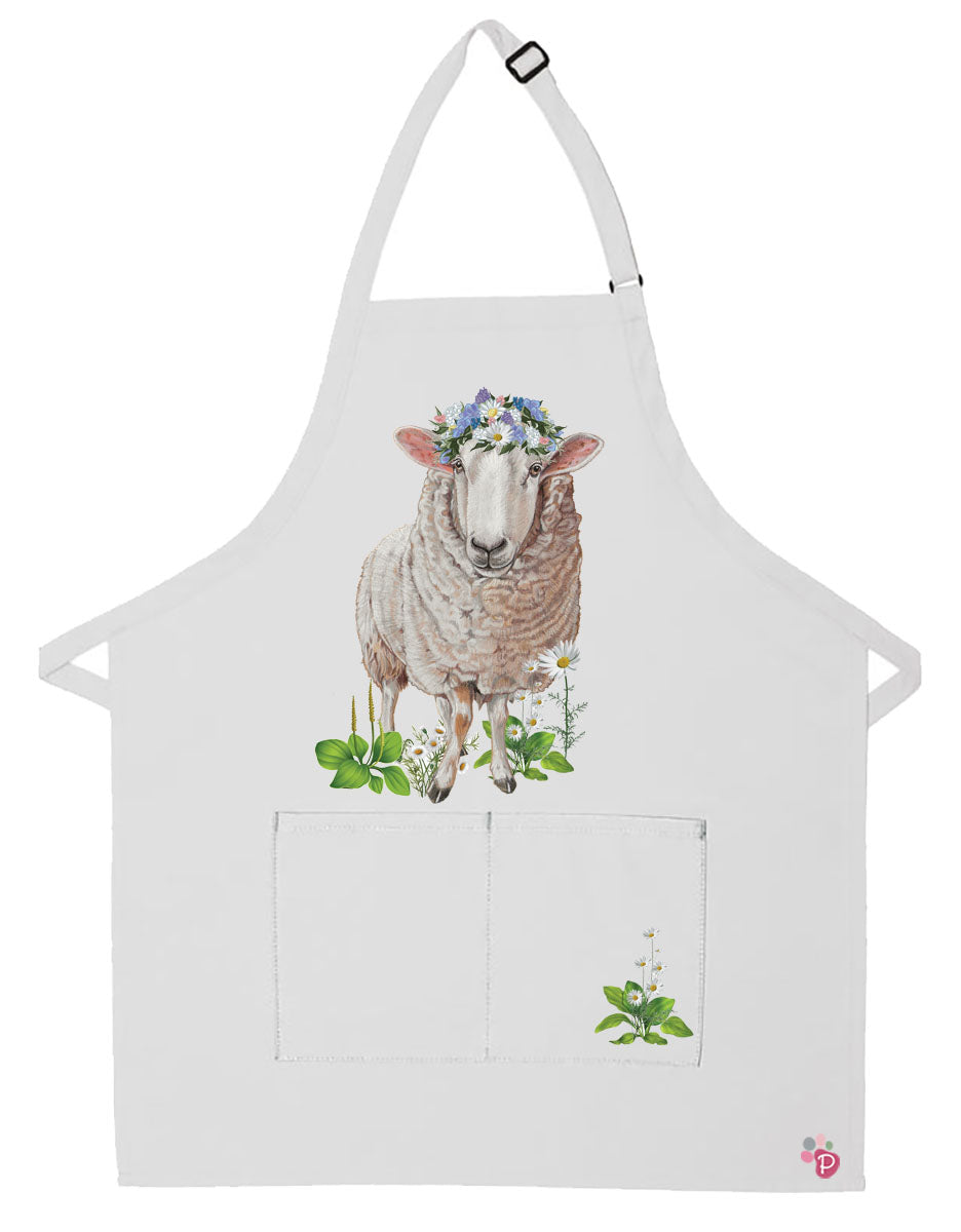 Cheviot Sheep Apron Two Pocket Bib Apron with Adj Neck - Pipsqueakproductions