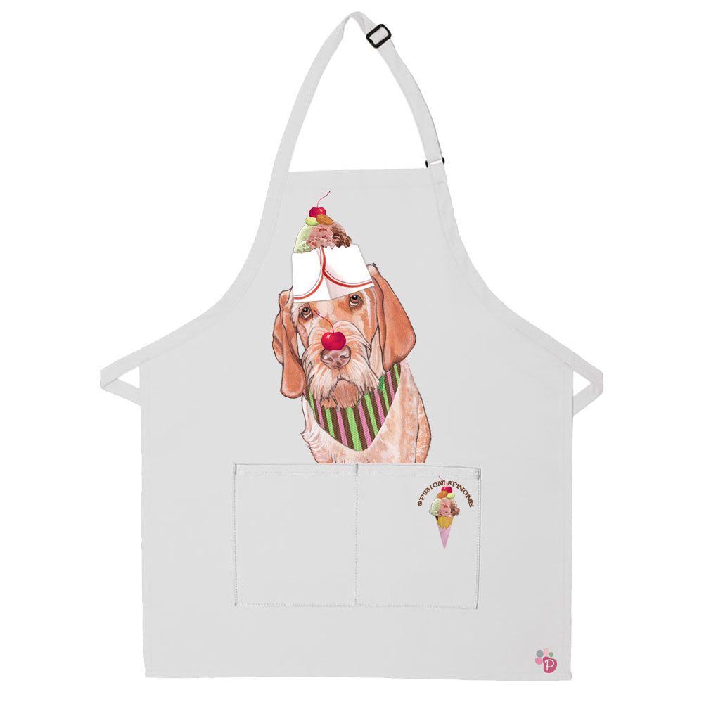 Italian Spinone Spumoni Ice Cream Two Pocket Bib Apron with Adj Neck - Pipsqueakproductions