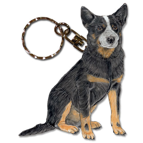 Australian Cattle Dog Keychain, Souvenir Key Holder, Purse Charm Tag, Pet Key Rings, Craft Ornaments, Wooden Die-Cut - Pipsqueakproductions