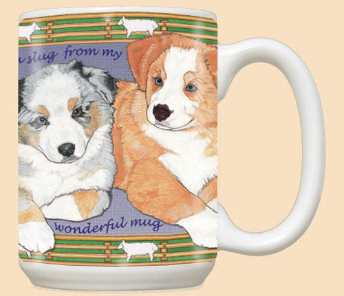 Australian Shepherd Aussie Dog Ceramic Coffee Mug Tea Cup 15 oz - Pipsqueakproductions