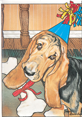 Basset Hound Birthday Card 5 x 7 with Envelope - Pipsqueakproductions