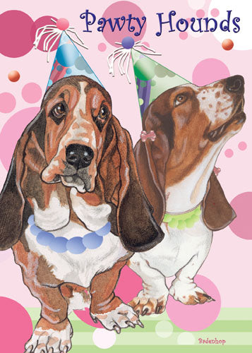 Basset Hound Dog Birthday Card 5 x 7 with Envelope - Pipsqueakproductions