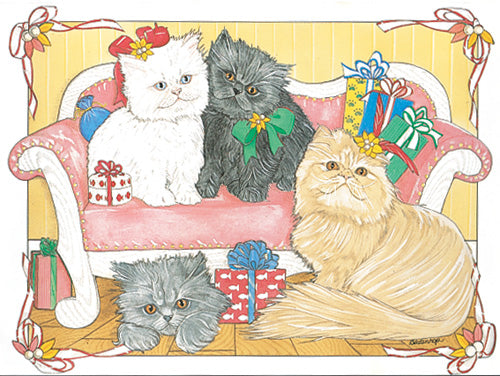 Persian Cat Birthday Card 5 x 7 with Envelope - Pipsqueakproductions