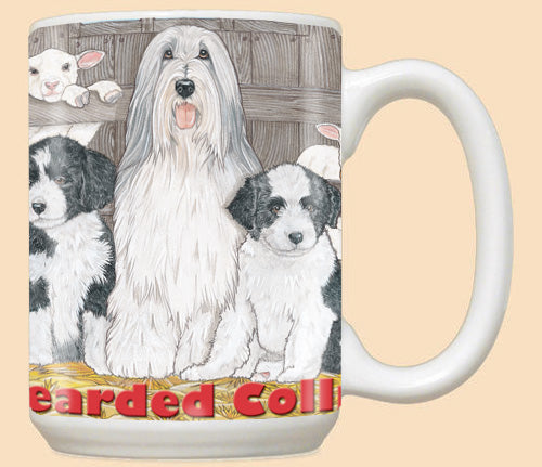 Bearded Collie Ceramic Coffee Mug Tea Cup 15 oz - Pipsqueakproductions