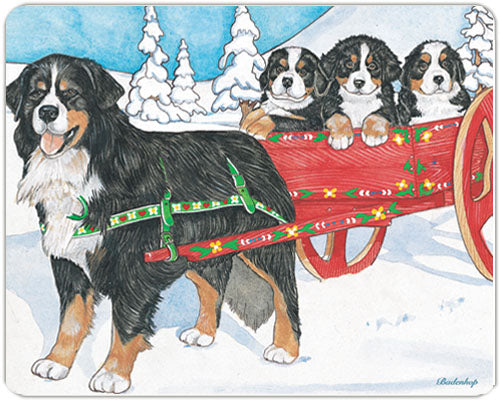 Bernese Mountain Dog Cutting Board Tempered Glass, Pet Placemat, 11.5" x 15.5" - Pipsqueakproductions