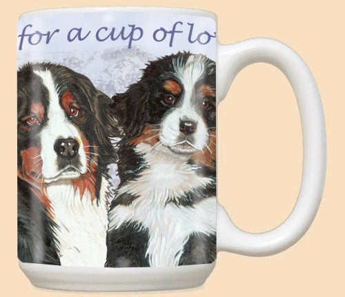 Bernese Mountain Dog Bernese Dog Ceramic Coffee Mug Tea Cup 15 oz - Pipsqueakproductions